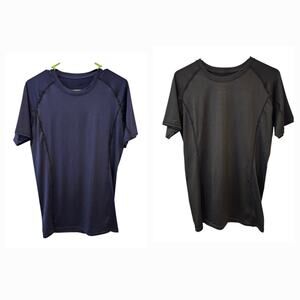 Mens Set Of Athletic Shirts Blue And Black Large